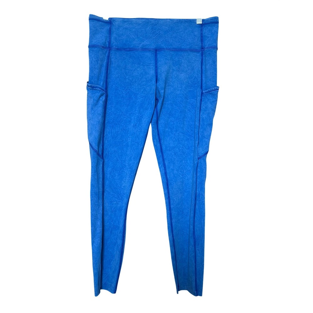 Lululemon Fast and Free High-Rise Tight 25" Ice Dye Blue Leggings Size 12